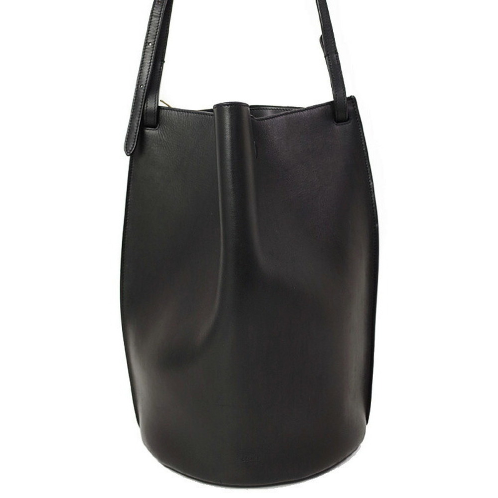 Celine Pinched Bucket Leather Black Shoulder Bag